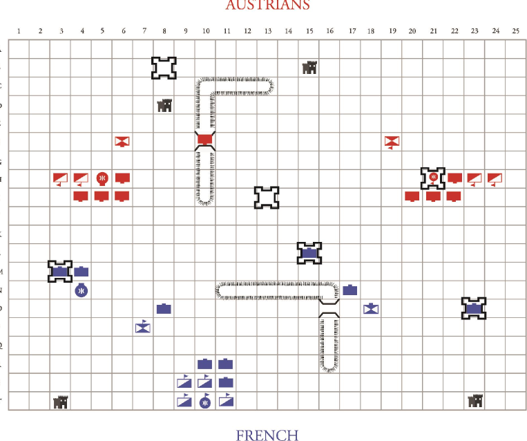 1800 Marengo campaign scenario for Guy Debord’s The Game of War.